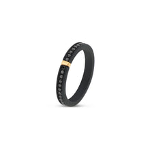 Carica l'immagine nel visualizzatore di Gallery, VERETTA GIRODITO IN TITANIO NERO, ORO 18 KT E 43 DIAMANTI BLACK TNAR2001

