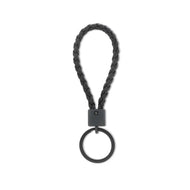 PORTACHIAVI IN TITANIO NERO CON CORDINO IN PELLE NERO E DIAMANTE BLACK DA 5 PUNTI TNPO2001