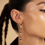 Orecchino Onice/Perle Rosa ed Ematite 0221