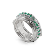Anello Filodellavita Prezioso13 fili argento e smeraldi AN113ASM
