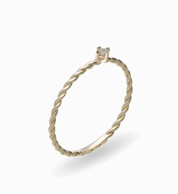 Anello Filodamore prezioso intrecciato in Oro Giallo 9kt sottile AN357GBT