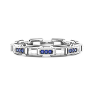 Anello a fascia Zancan in argento e pietre blu ESA095-BL