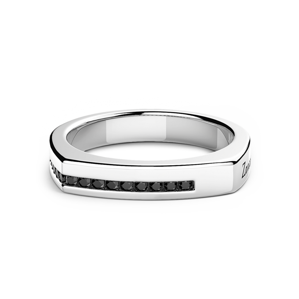 Anello in argento con pietre nere ESA008