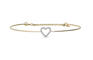 Bracciale filodamore oro giallo e Cuore in Oro Bianco con Diamanti BR260G