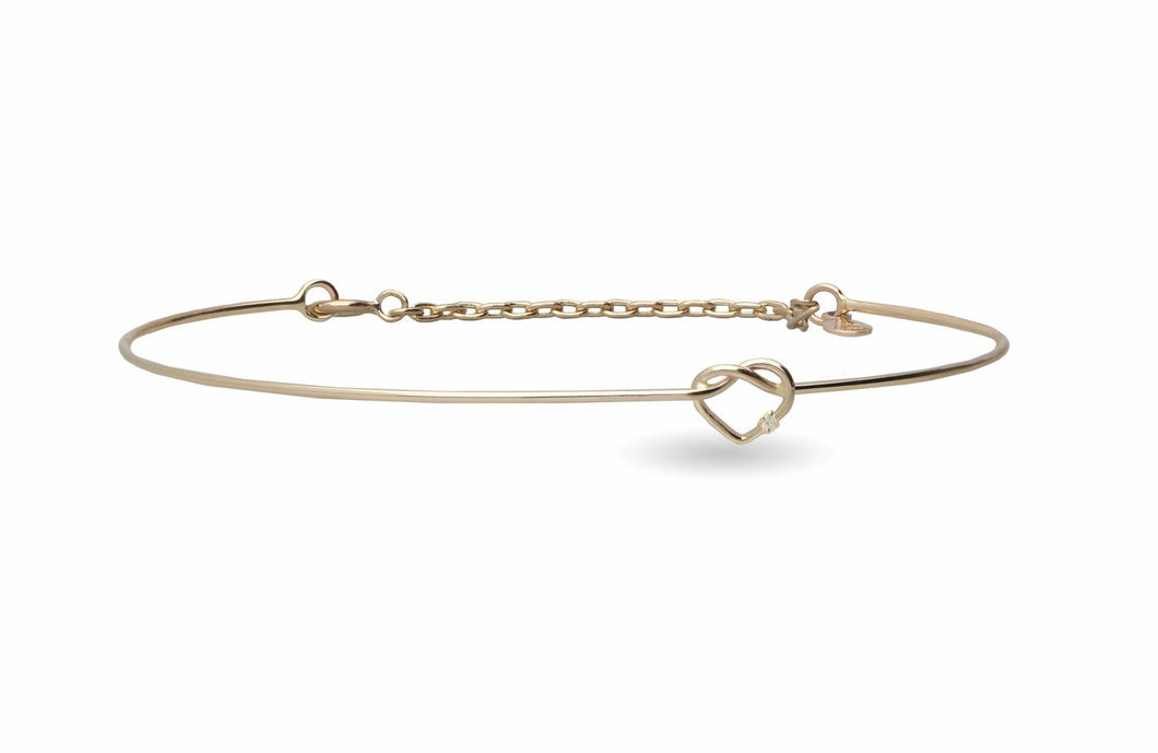 Bracciale con Cuore Annodato e diamante BR406GBT
