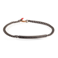 BRACCIALE TITANIO CON BARRETTA DIAMANTI BLACK