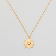 Collana Medaglione Cuore Raggiato
