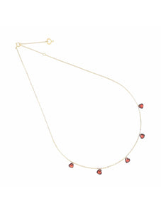 GIROCOLLO 18KT CUORI NUDI ROSSI gccun5gr