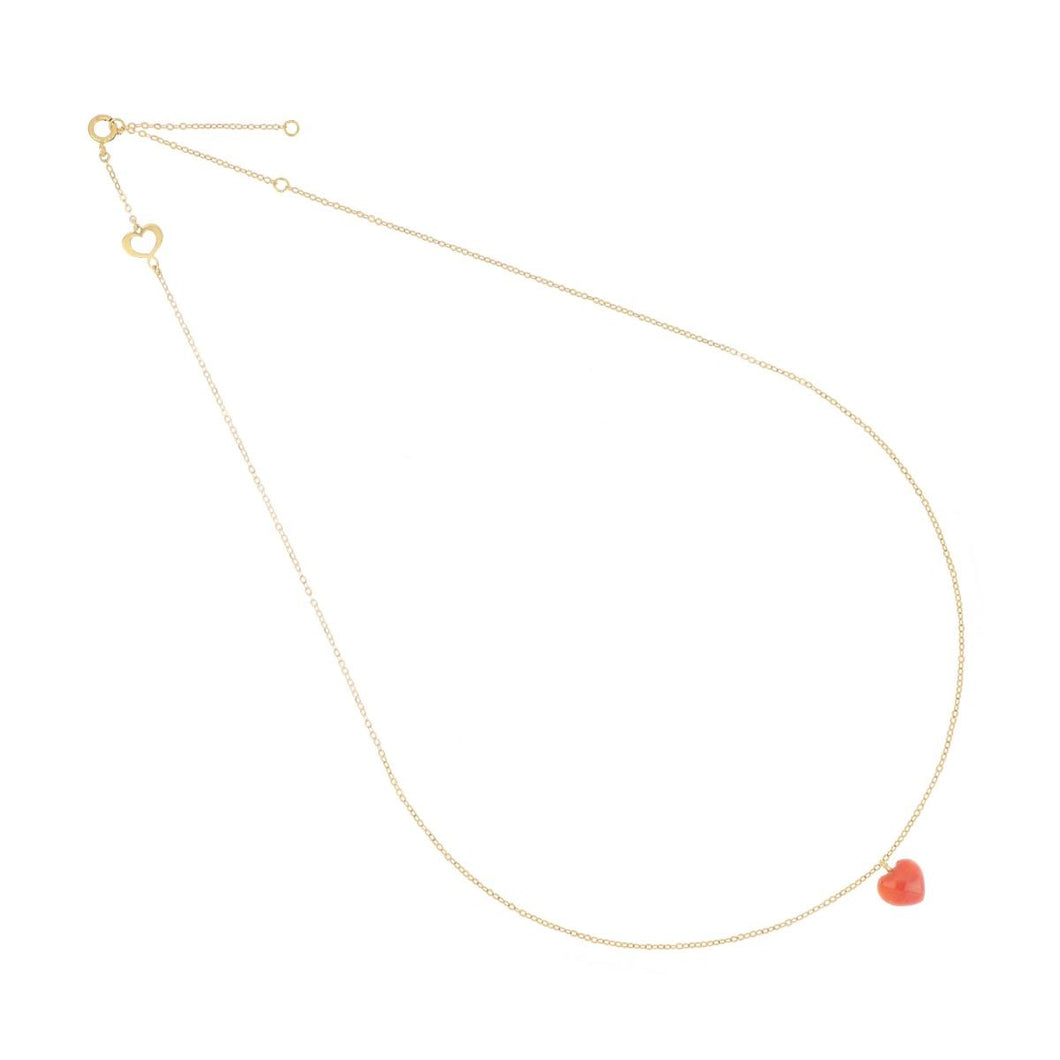 GIROCOLLO 18KT CUORE CORALLO gccunco