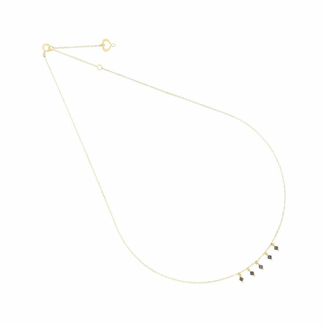 GIROCOLLO 18KT GEMME CINQUE DIAMANTI NERI PENDENTI gcdmn5pn