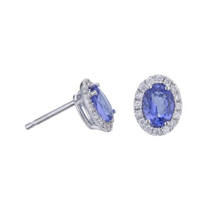 Orecchini Tanzanite ovale con diamanti