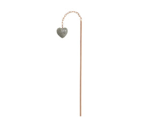 MONO ORECCHINO CUORE BOMBATO POLVERE DIAMANTI CROMO ORCUB5K