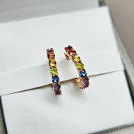 Orecchini a cerchio zaffiri multicor