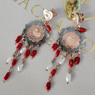 Orecchini corallo e perle OR4040