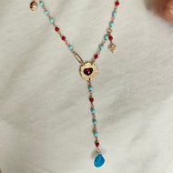 Girocollo corallo CL4139 TURCHESE/CORALLO