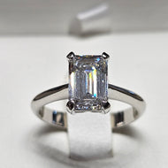 Anello solitario Lab grown diamond emerald ct 2,04