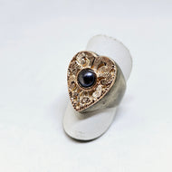 Anello cuore perla grigia AN4091