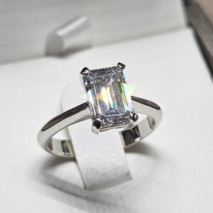 Anello solitario Lab grown diamond emerald ct 2,04