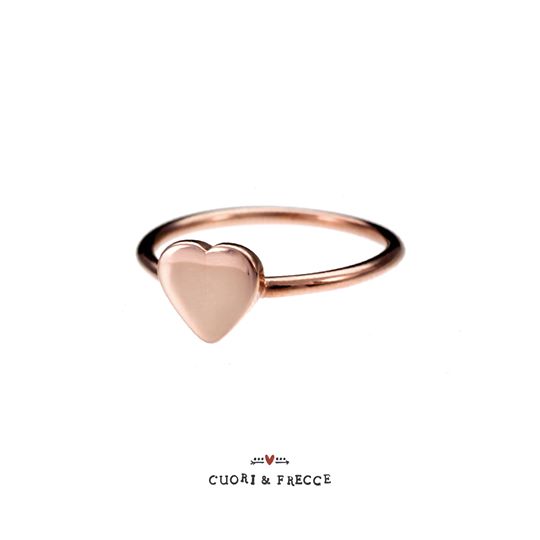 Anello Cuore personalizzabile in Oro Rosa 9KT GACUO