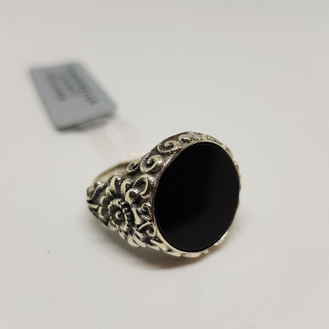Anello scudo onice tondo AN683