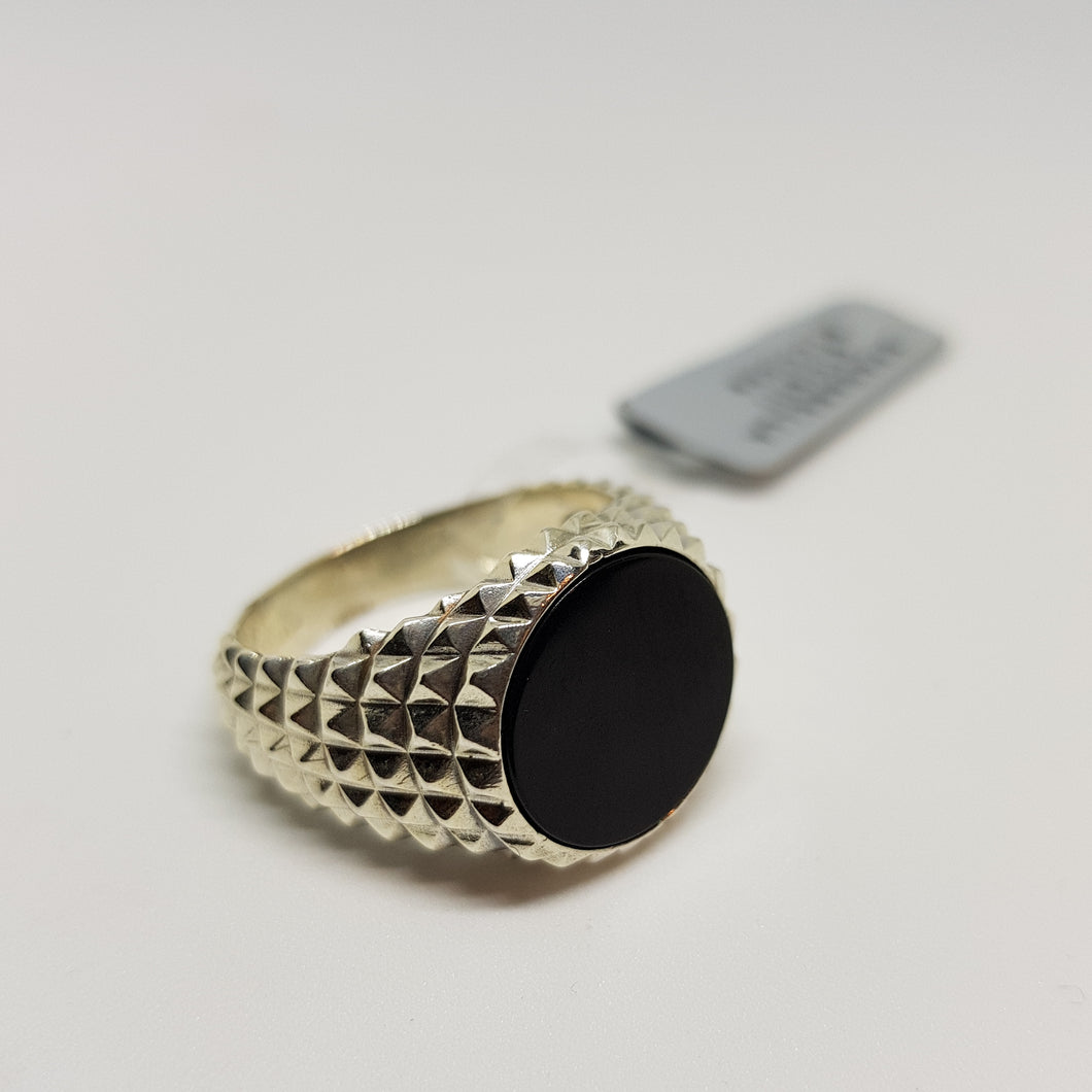 Anello scudo onice tondo AN680