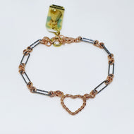 Bracciale cuore brunito e rosato SV15