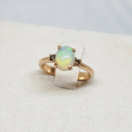 ANELLO ORO ROSA CON DIAMANTI BROWN E OPALE