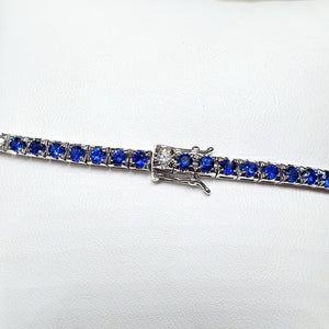 Bracciale Tennis diamanti e zaffiri