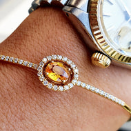 Bracciale rigido con zaffiro giallo