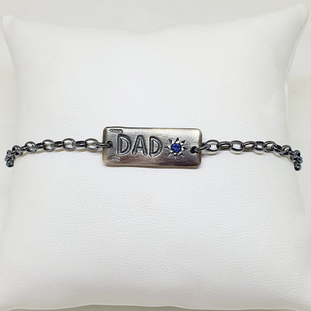 Bracciale Dad targhetta con pietra BR1423