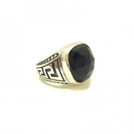 Anello scudo onice sfaccettata AN555