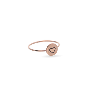 Anello cupido in oro rosa con sigillo tondo- AN85R