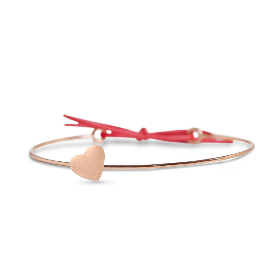 Bracciale Cupido in Oro Rosa con Cuore Grande in Oro Rosa 9kt BR156R-R