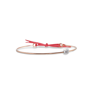 Bracciale cupido in oro rosa e sassolino argento- BR234AR