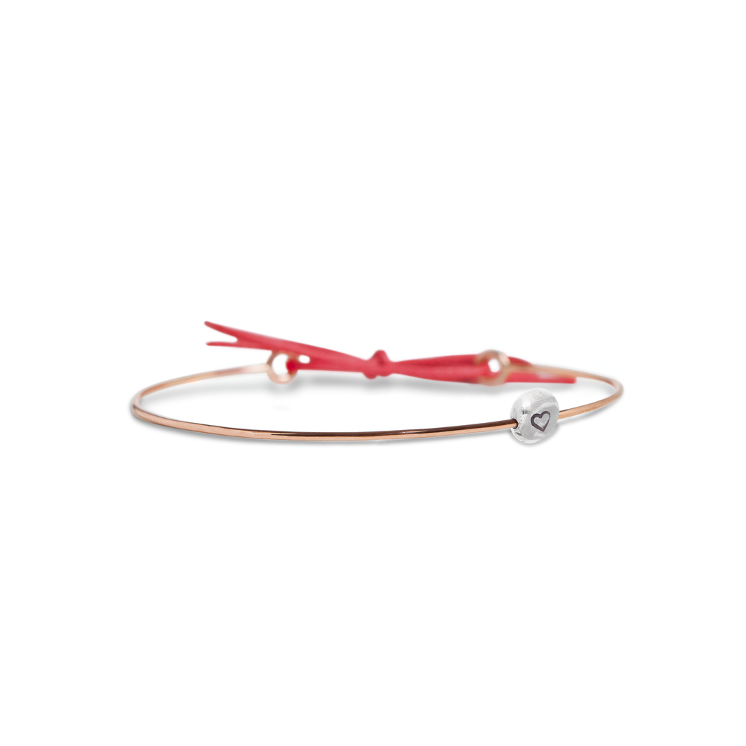 Bracciale cupido in oro rosa e sassolino argento- BR234AR