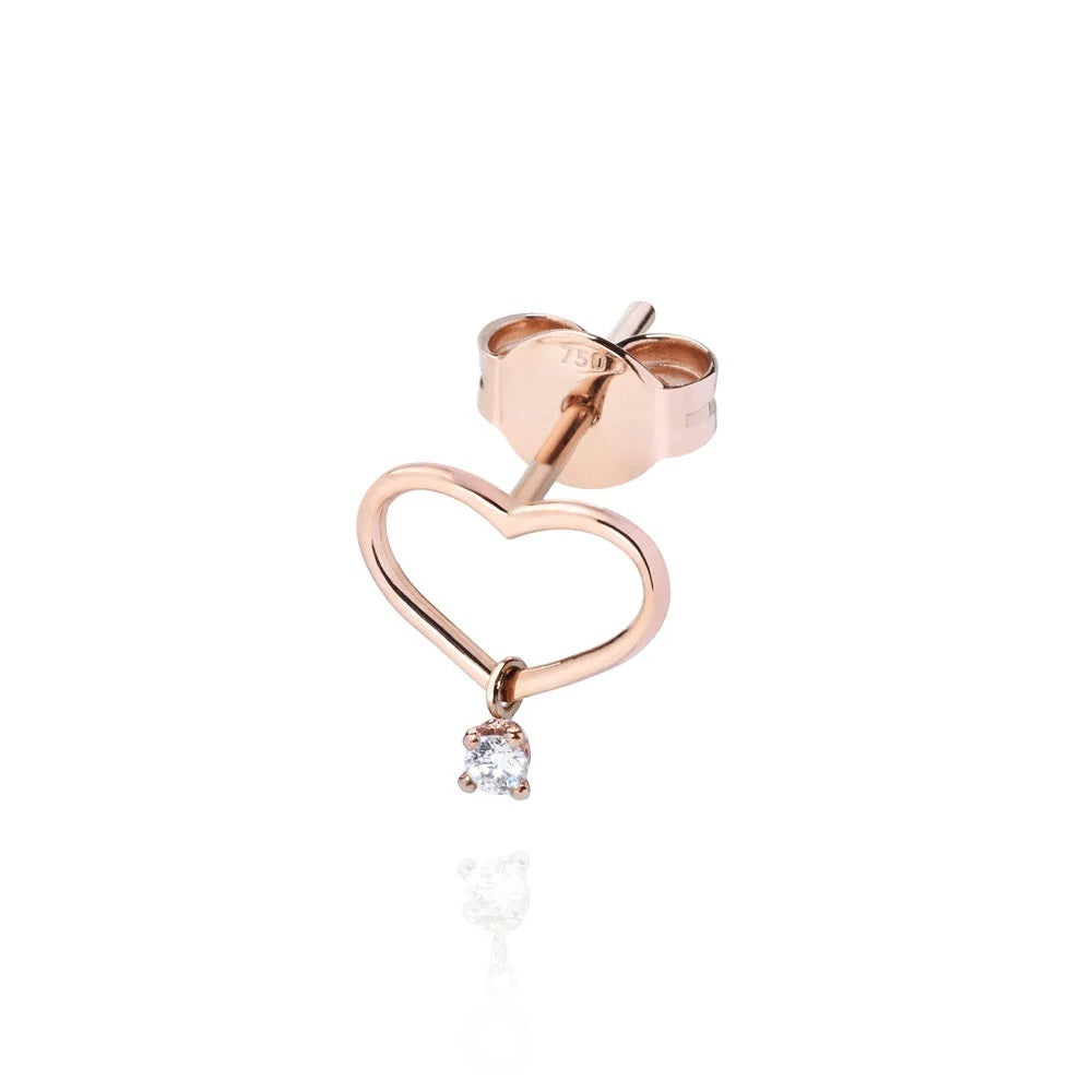 ORECCHINO CUORE SOLITAIRE  CI703