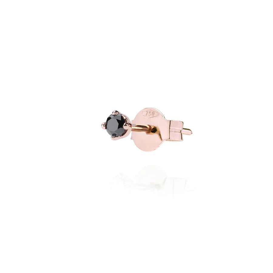 Orecchino Black Solitaire Pin CP734