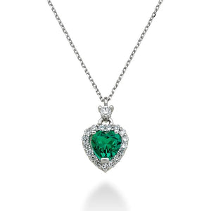 Girocollo con smeraldo cuore e Diamanti Lab Grown