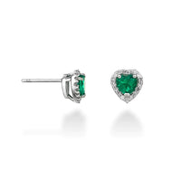 Orecchini con smeraldo cuore e diamanti lab grown