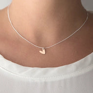 Girocollo Together in argento con ciondolo cuore in oro