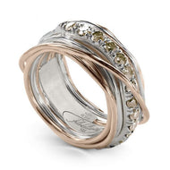 Anello Filodellavita Prezioso 13 fili oro, argento e diamanti brown AN13ARBR