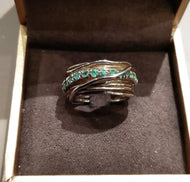 Anello Filodellavita Prezioso13 fili argento e smeraldi AN112ASM