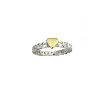 Anello Tennis Cuore Giallo