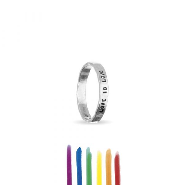 ANELLO DELL'ANNO PIATTO IN ARGENTO - LOVE IS LOVE - AN141AP