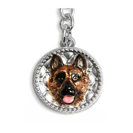 Portachiavi smaltato Classico Pastore Tedesco